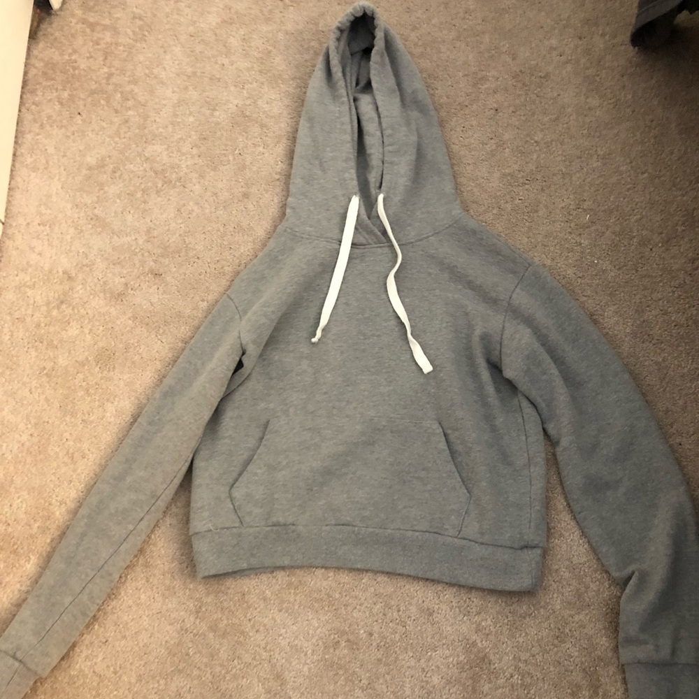 Grey Cropped Hoodie